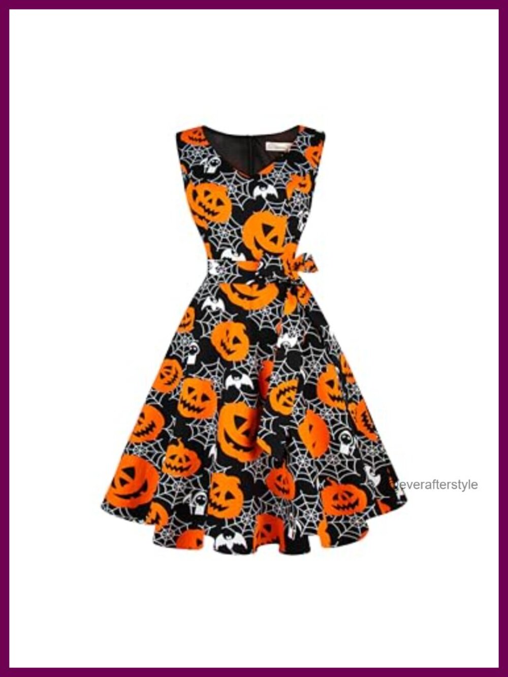 Women's Vintage Sleeveless A-Line Dress V-Neck Knee Length Formal Party